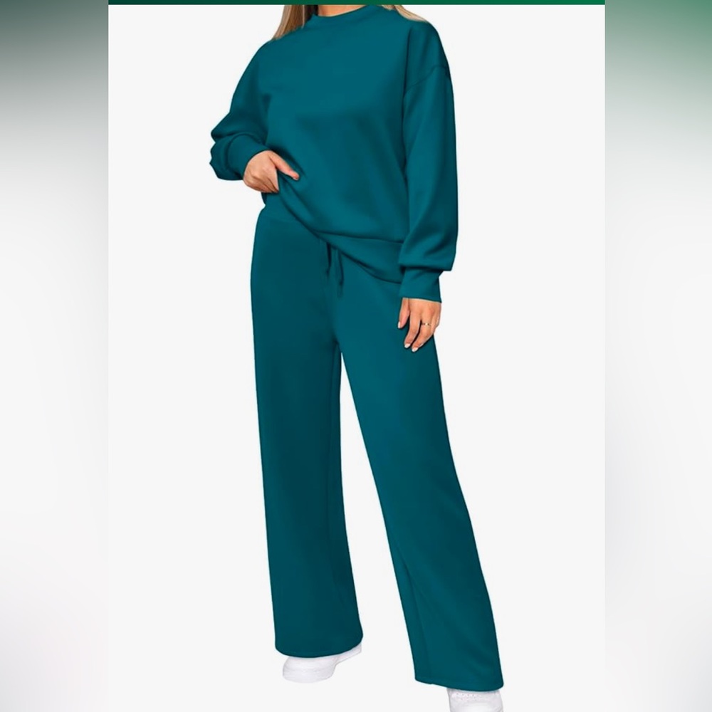 Pretty Garden - Matching Wide Leg Pants And Sweatshirt - Scuba Material - Picture 4 of 6